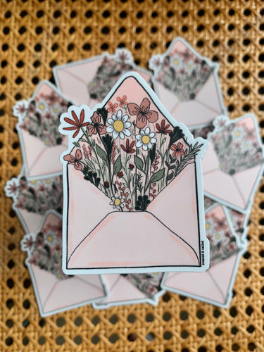 Wildflower Envelope Vinyl Sticker