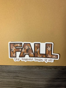 Fall Floral Vinyl Sticker